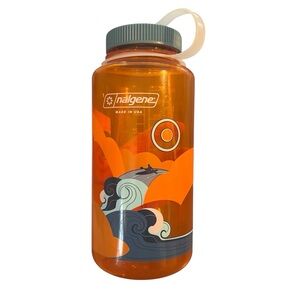 Nalgene 32 oz Wide Mouth Orange Kayaking Water Bottle